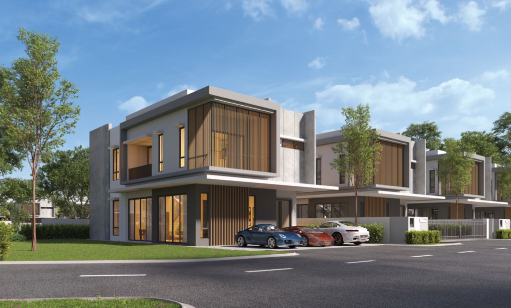 Suria Hills two-storey bungalow, front view, Iskandar Puteri