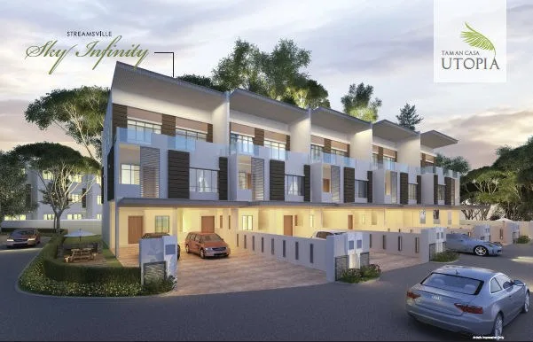 Casa Utopia, Sungai Dua: artist's impression of the three-storey townhouses