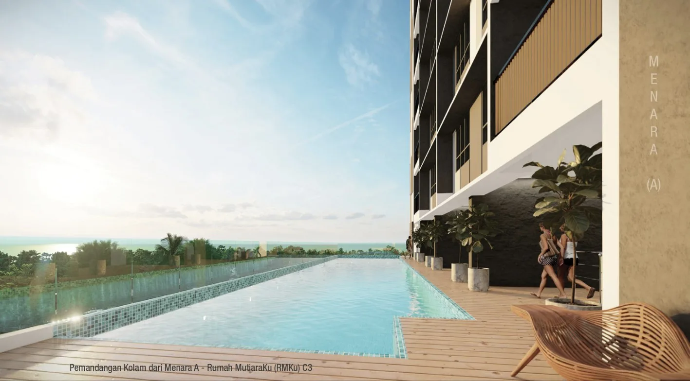 Taman Harmoni Vista, Teluk Kumbar: artist's impression of the Tower A swimming pool