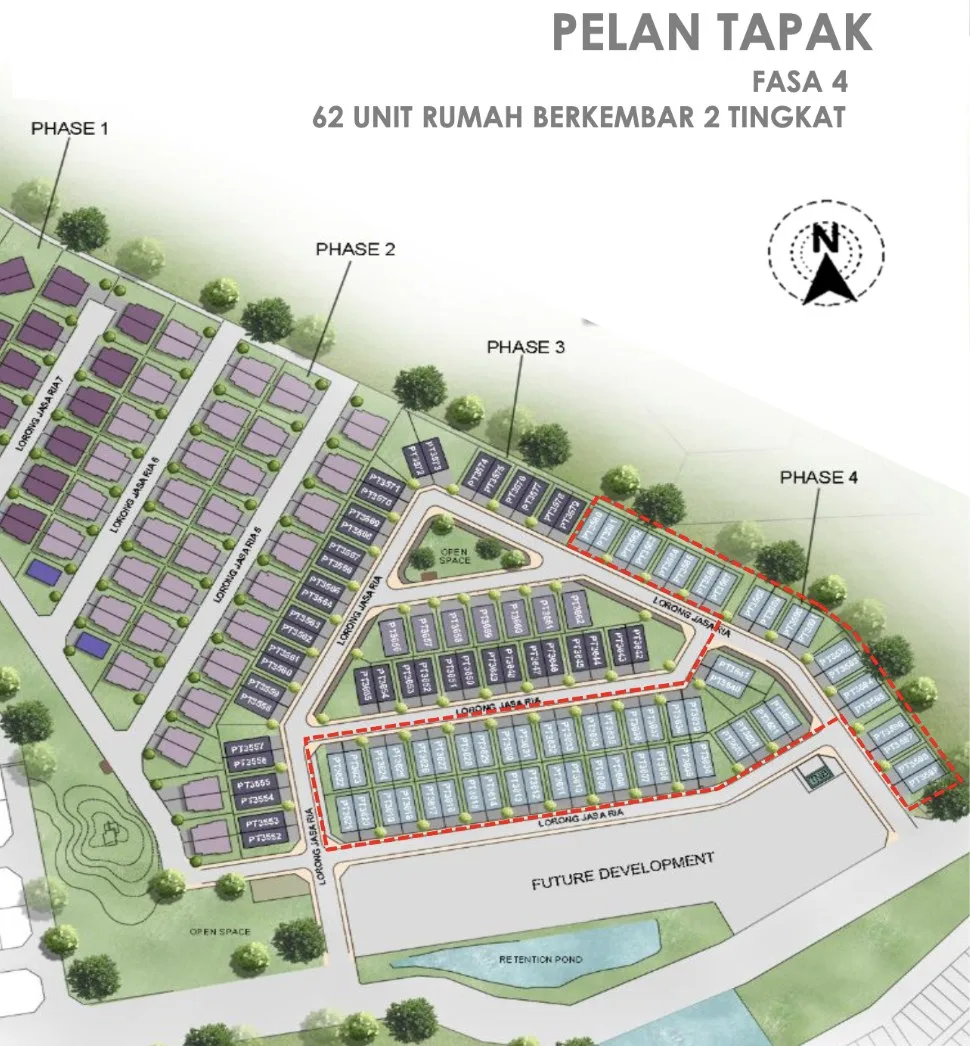 Taman Jasa Ria Garden Villa, Bukit Mertajam: site plan of this phase