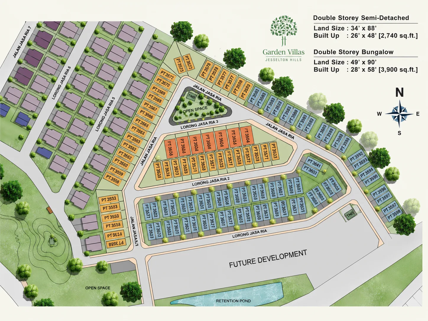 Taman Jasa Ria Garden Villa, Bukit Mertajam: site plan of the Garden Villas