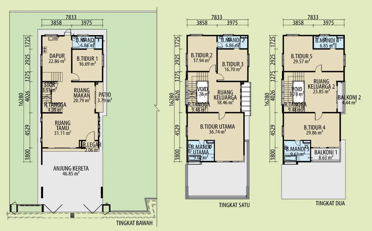 Taman Lembah Permai, Bukit Mertajam: Ceria O-Lot floor plan, 6 bedrooms, about 4,292 to 4,377 sq ft