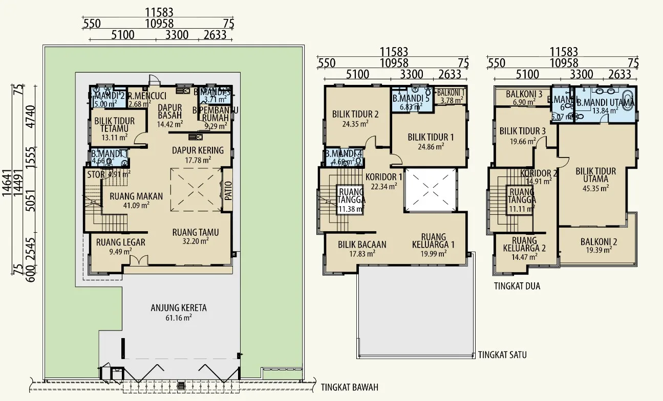 Taman Lembah Permai, Bukit Mertajam: Gemilang bungalow floor plan, 6 bedrooms, about 5,449 sq ft