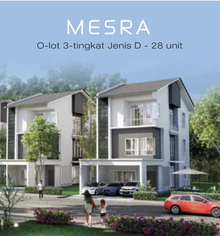 Taman Lembah Permai, Bukit Mertajam: artist's impression of the Mesra 3-storey O-Lot homes