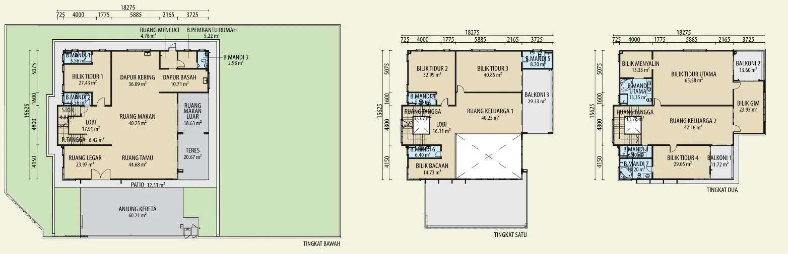 Taman Lembah Permai, Bukit Mertajam: Mewah bungalow floor plan, 6 bedrooms, about 8,737 sq ft