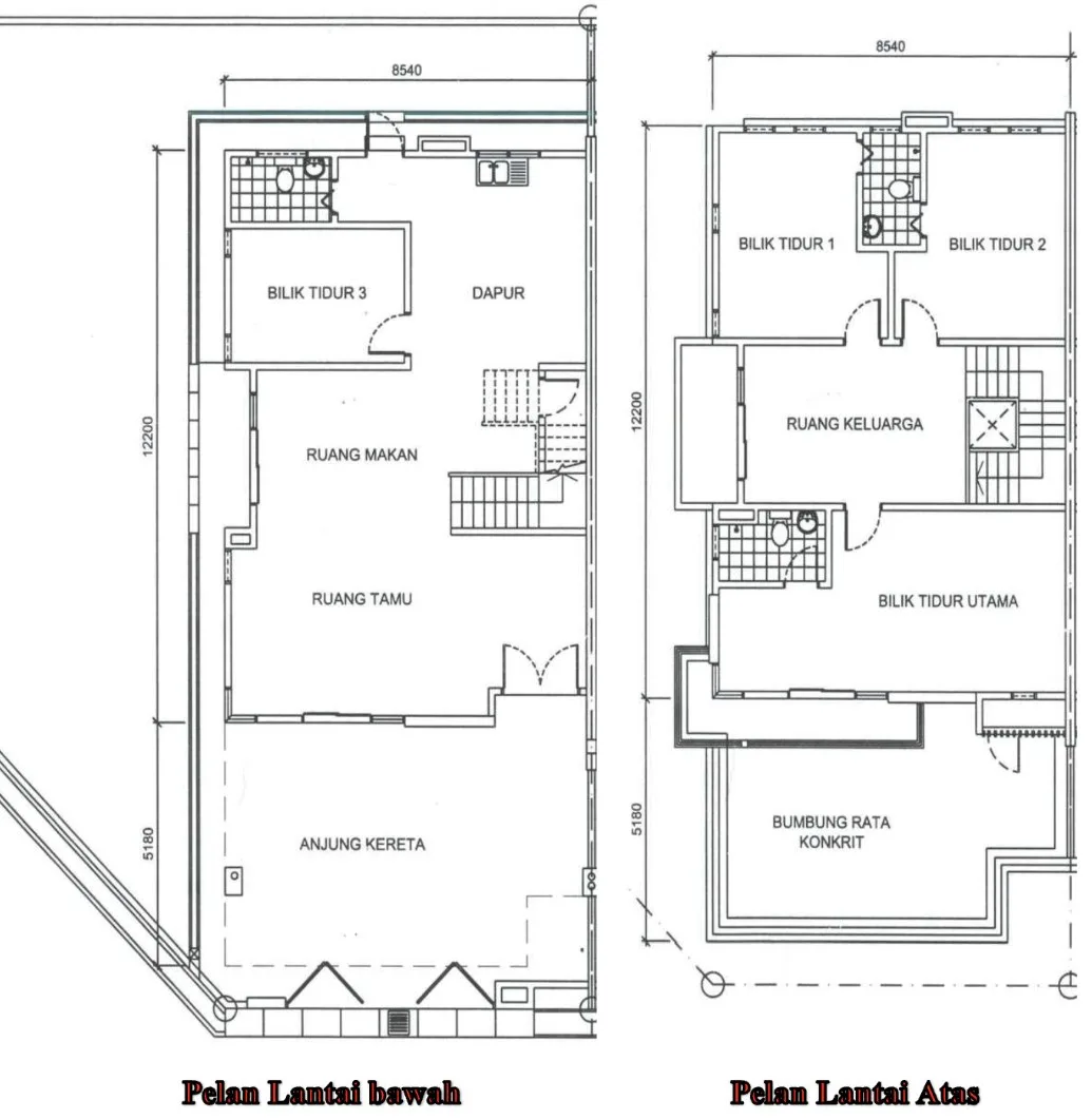Taman Nuri Emas, Nibong Tebal: Phase 5 2-storey semi-D floor plan, 4 bed 3 bath, about 2,314 sq ft
