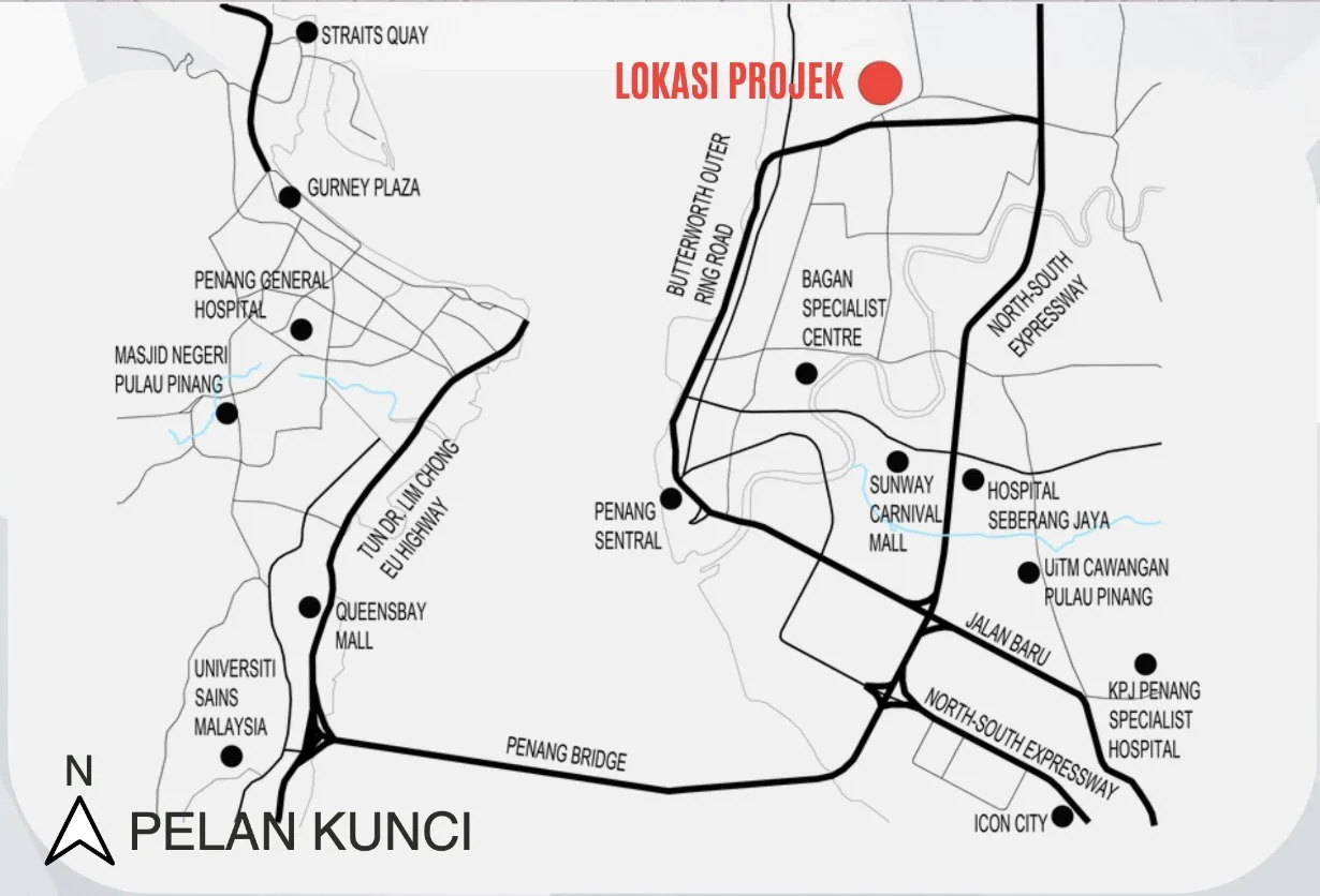 Taman Selayang Jaya, Sungai Puyu: location plan beside the Butterworth Outer Ring Road