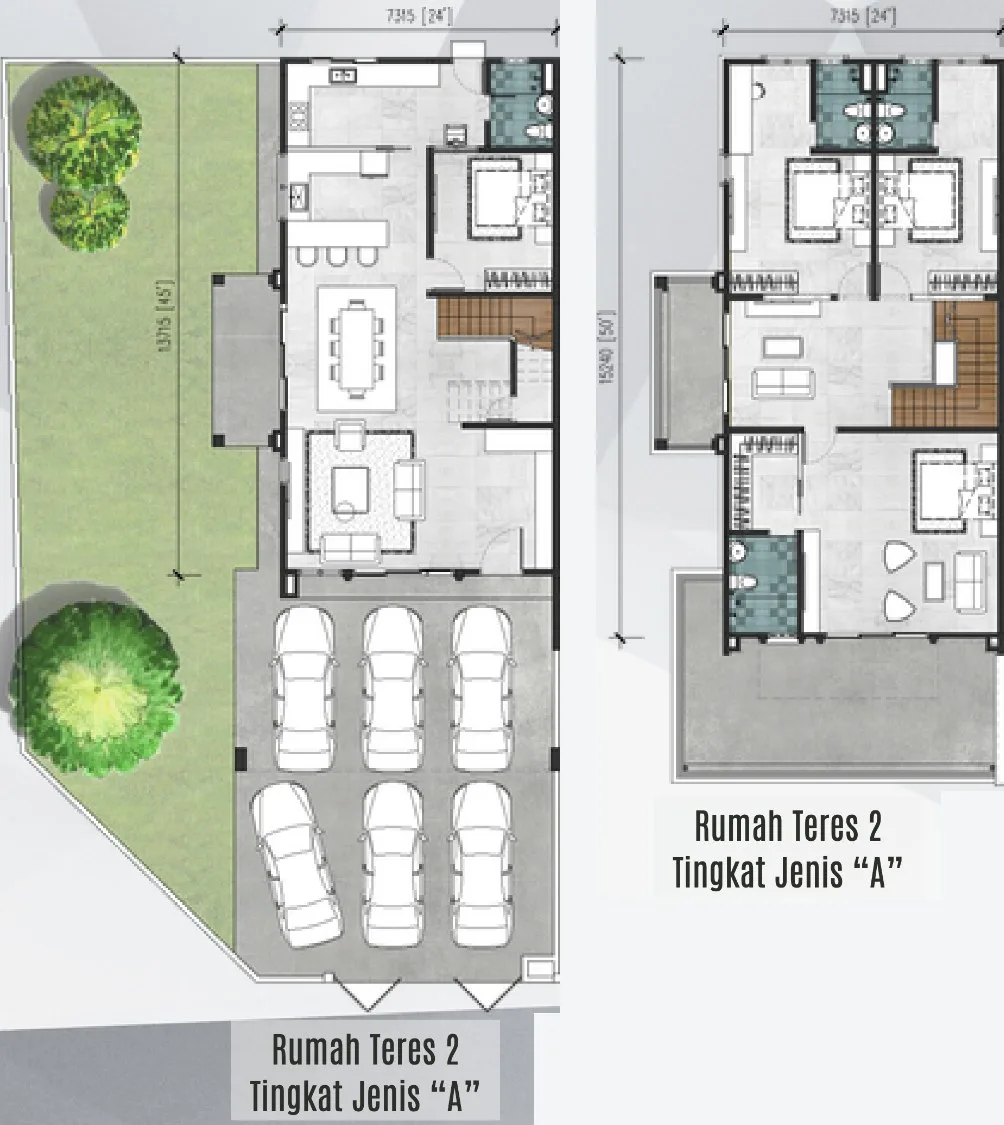 Taman Selayang Jaya, Sungai Puyu: Type A end-terrace floor plan, 24 ft wide, 4 bedrooms