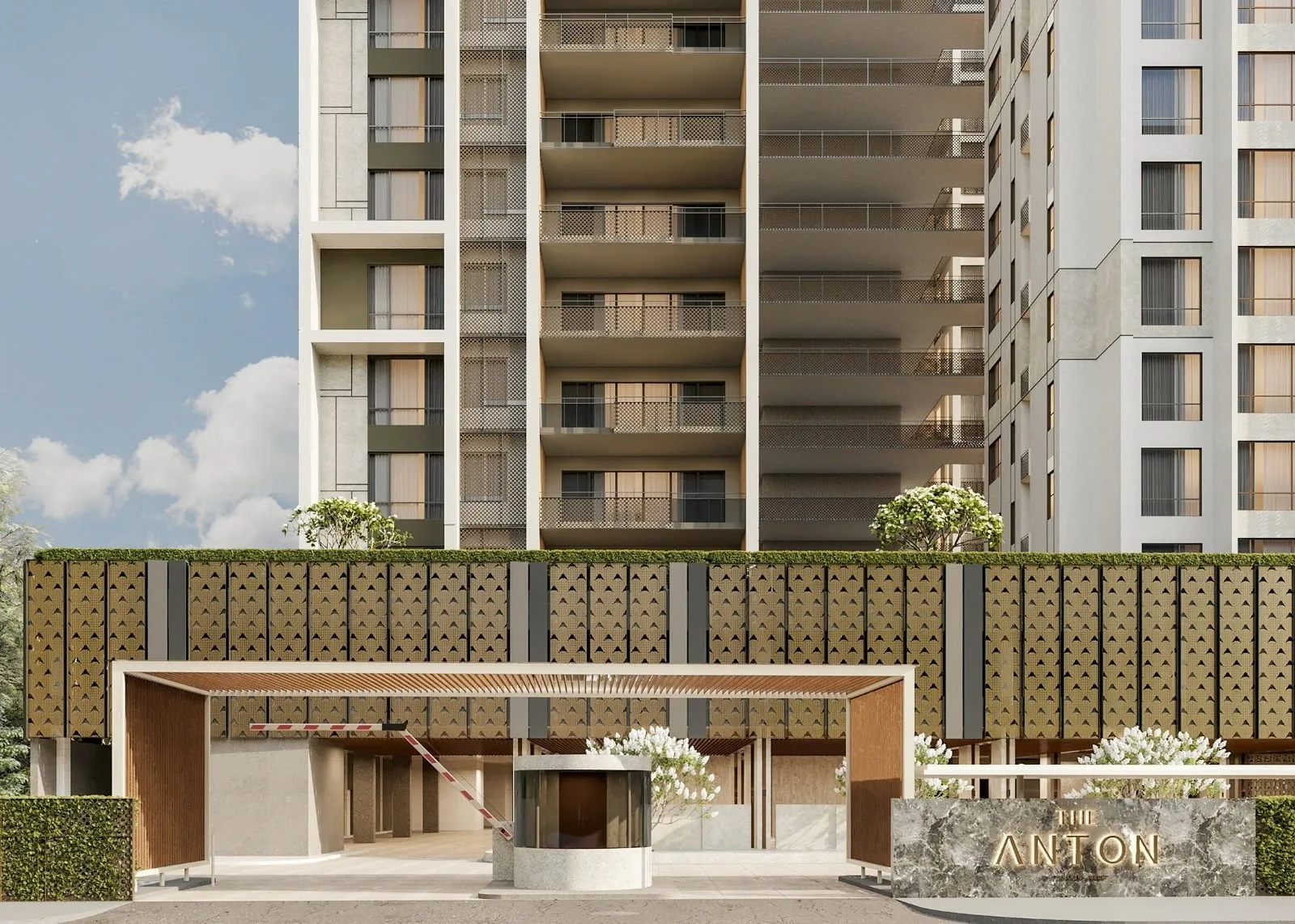 The Anton, Pulau Tikus: entrance and guardhouse, artist's impression