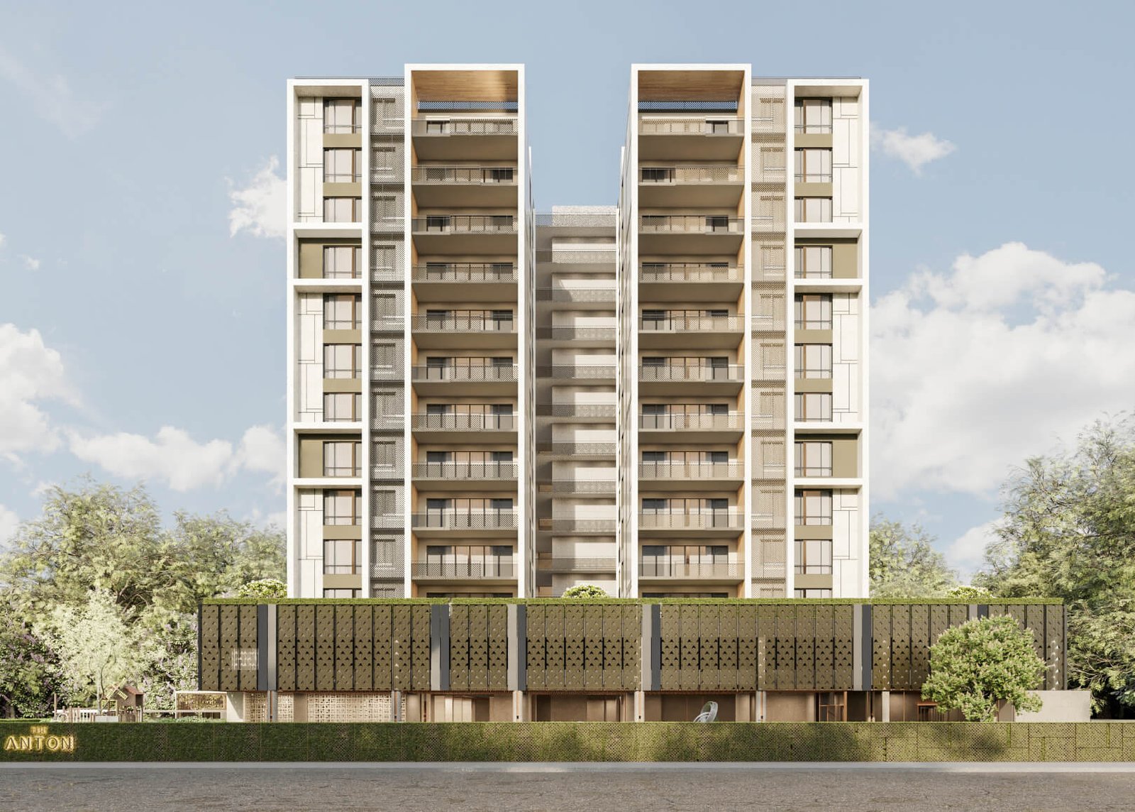The Anton, Pulau Tikus: low-rise luxury condominium facade, artist's impression