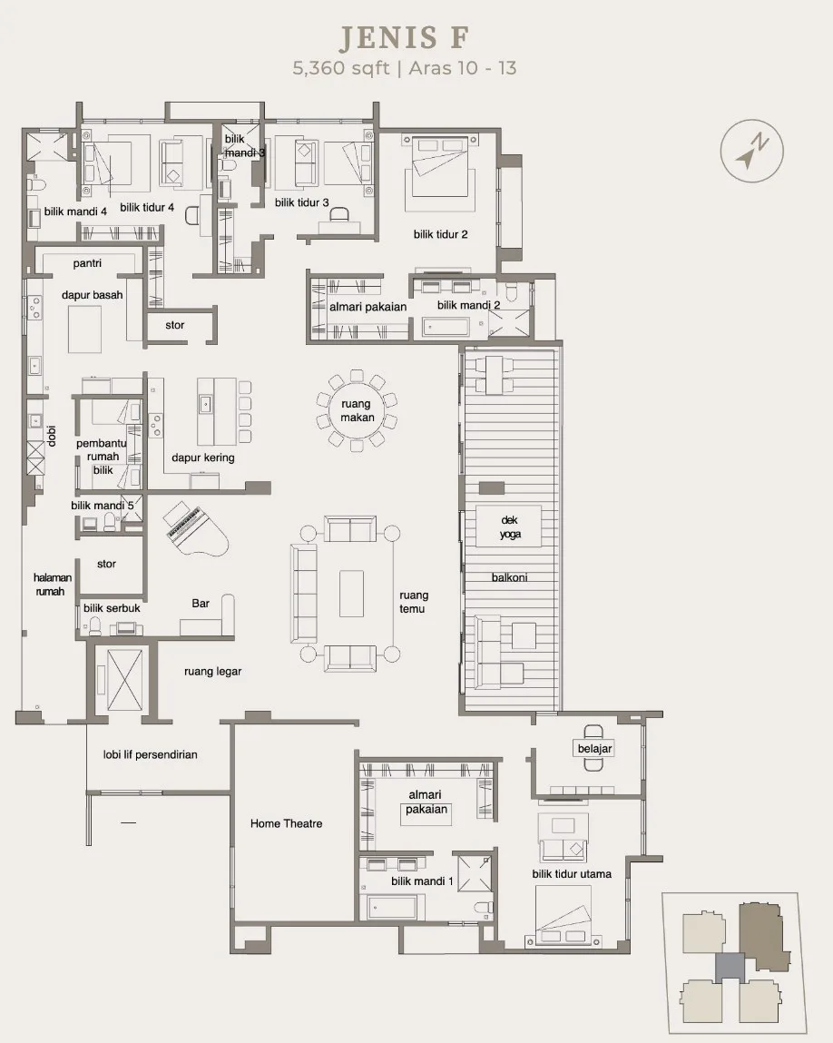 The Anton, Pulau Tikus: Type F floor plan, 5,360 sq ft