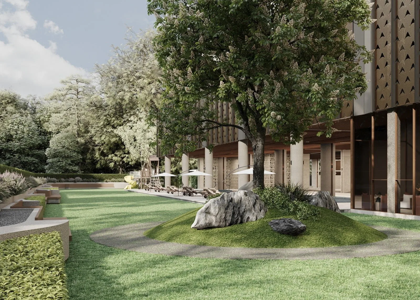 The Anton, Pulau Tikus: ground-level garden, artist's impression