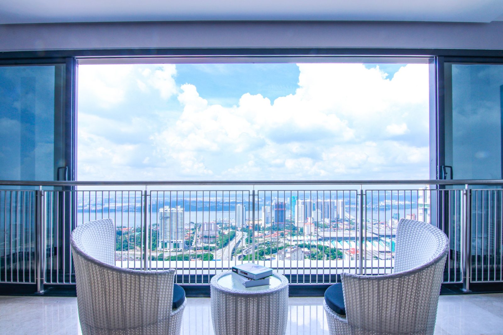 The Astaka balcony view towards the CIQ and Singapore