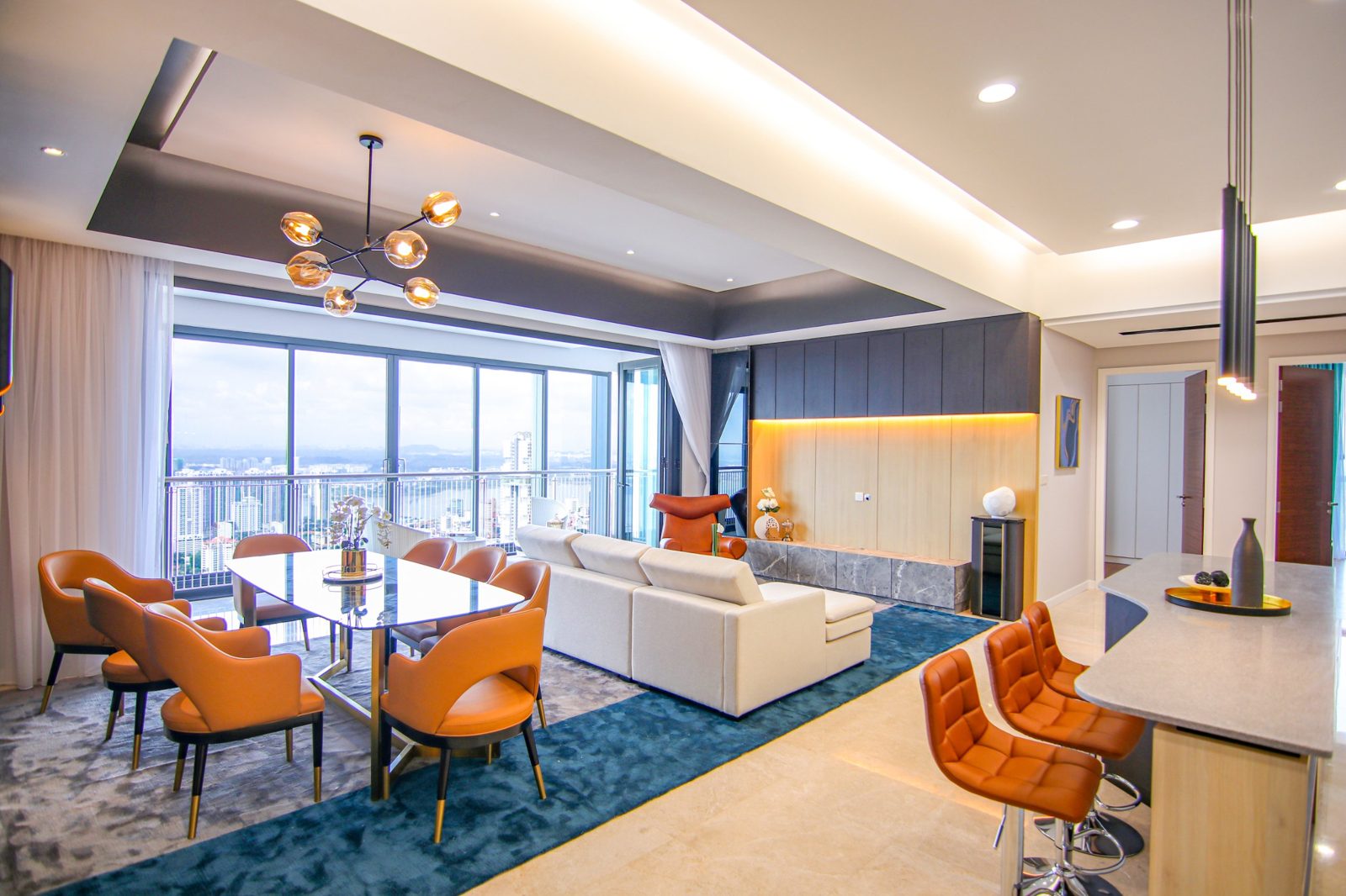 The Astaka furnished living and dining room