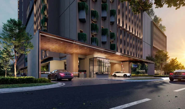 Grand entrance arrival court at The Kingswoodz, Bukit Jalil (artist's impression)