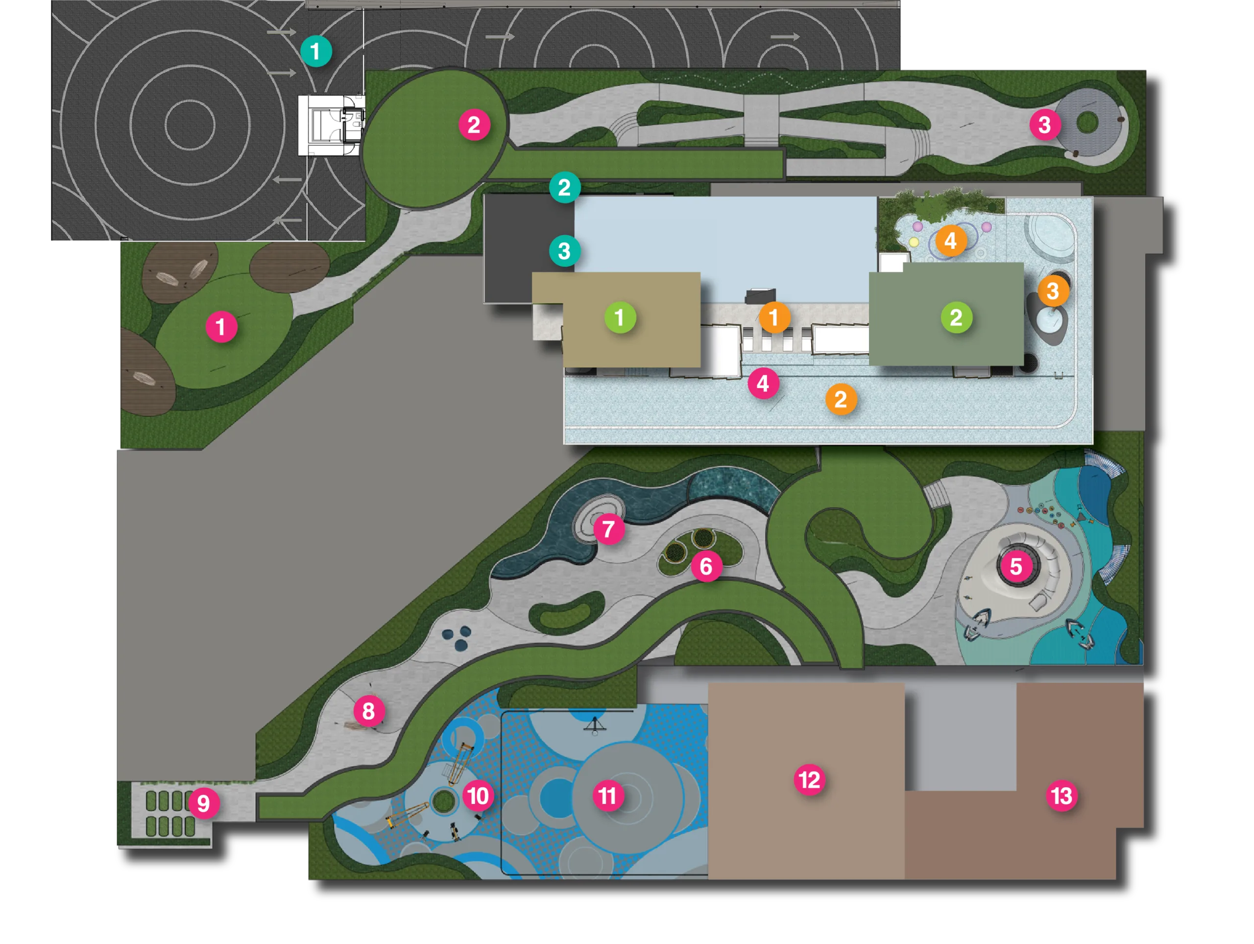 The Lighthauz, Gelugor: facilities plan for Levels 1, 9, 56 and 57