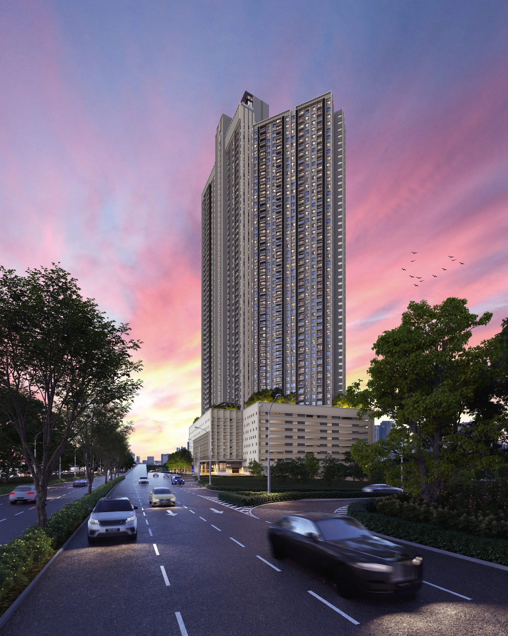 The Lighthauz, Gelugor: 57-storey waterfront tower, artist's impression