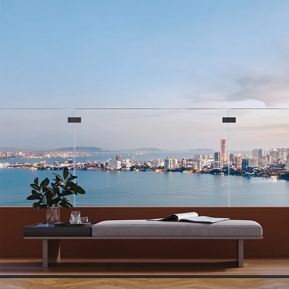 The Lume, Andaman Island, Penang: balcony looking over the sea, artist's impression, not the view from a specific unit