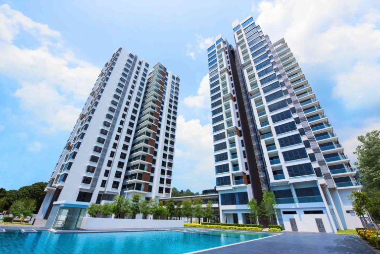 The Marin, Batu Ferringhi, Penang: the two residential towers behind the swimming pool