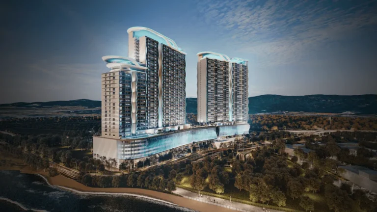 The Pier, Penang World City, Bayan Lepas: two residential towers on a podium (artist's impression)