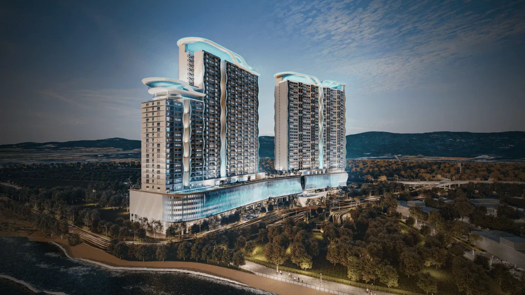 The Pier, Penang World City, Bayan Lepas: two residential towers on a podium (artist's impression)