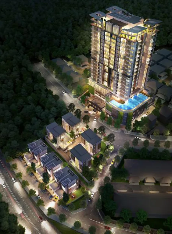Valencia Residence, Teluk Kumbar: aerial view of the development (artist's impression)
