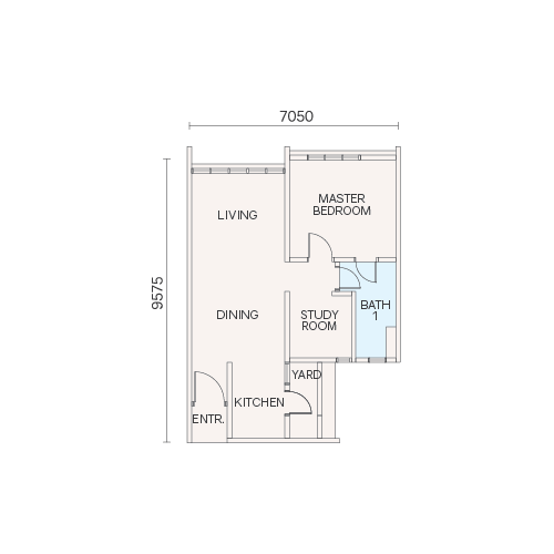 Veranda Residences Phase 2 Type A floor plan, 632 sq ft