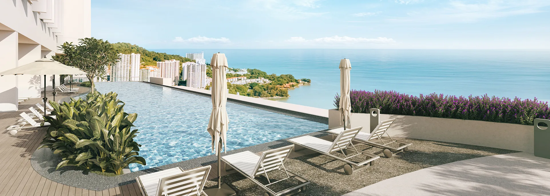 Waterstone, Tanjung Bungah, Penang: infinity pool on the facilities deck, artist's impression